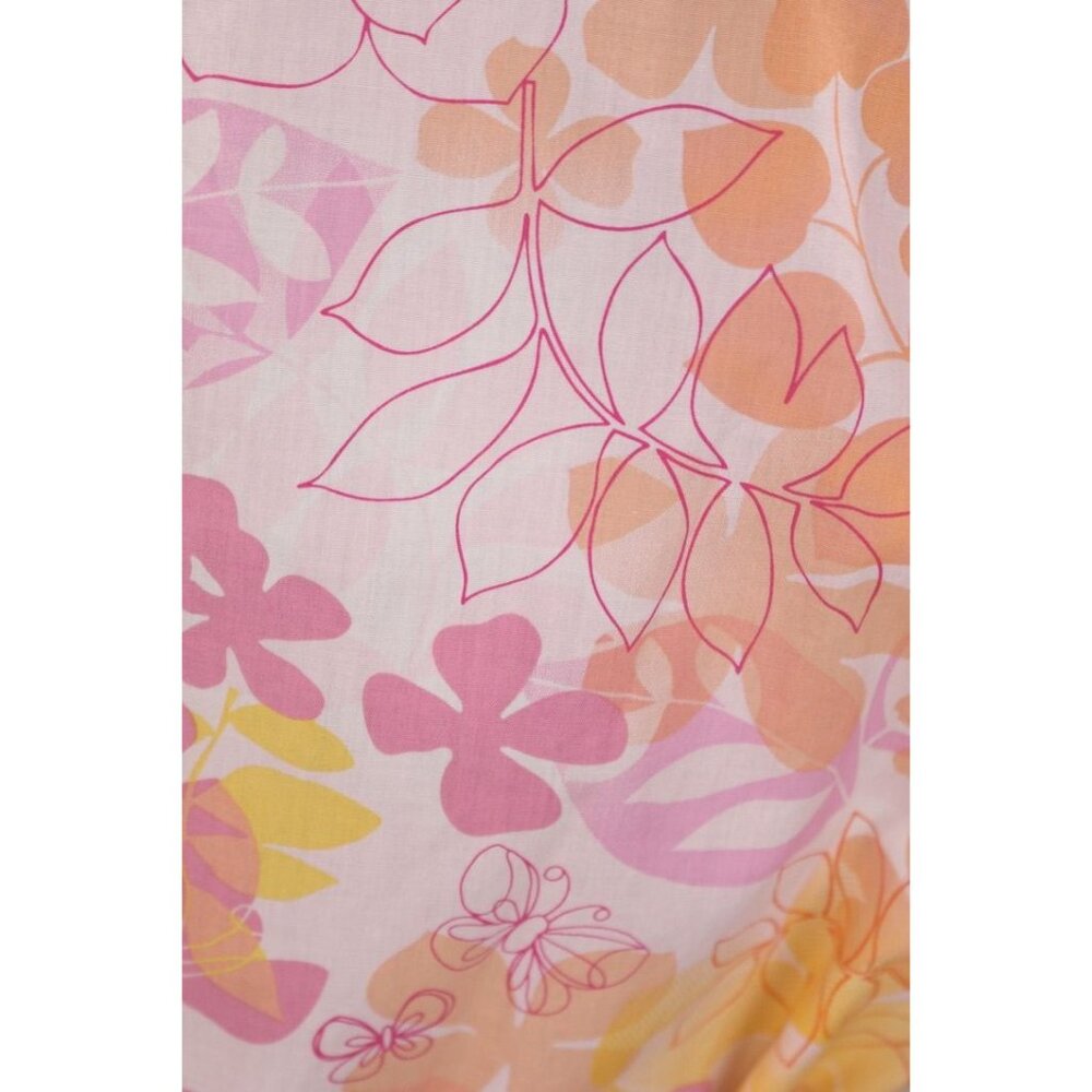 Landau Women's XL Medical Uniform Scrub Top Pink Orange Floral Tie Back VTG - Picture 8 of 12